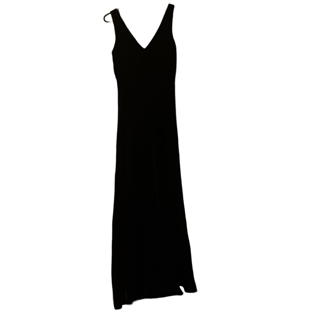 Lauren Ralph Lauren Black Velvet Silk Formal Evening Gown Quiet Luxury
